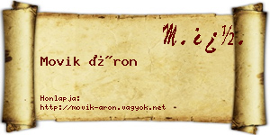 Movik Áron névjegykártya